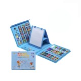 Set pictura si desen pentru copii si elevi, 208 piese din plastic, Yash, albastru, 41 x 31 x 6 cm, Oem
