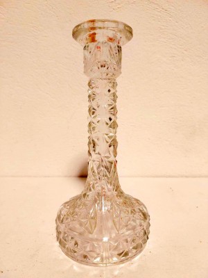 Suport lumanare, sfesnic, sticla, 19cm inaltime foto