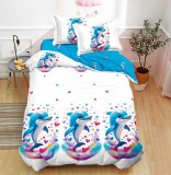 Cumpara ieftin Lenjerie De Pat Flipper Xf071, Bumbac, 4 Piese, Fara Elastic, Imprimeu