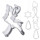 Set Forme Metalice Biscuiți Crăciun, 8 Bucăți, Diverse Modele, Potrivite pentru Mașina de Spălat Vase, Oem