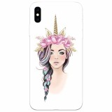 Husa silicon pentru Apple Iphone X, Unicorn Girl