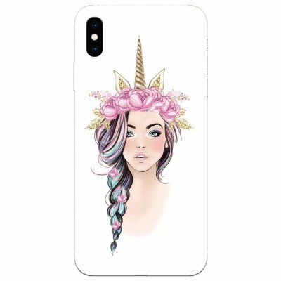 Husa silicon pentru Apple Iphone XS Max, Unicorn Girl foto