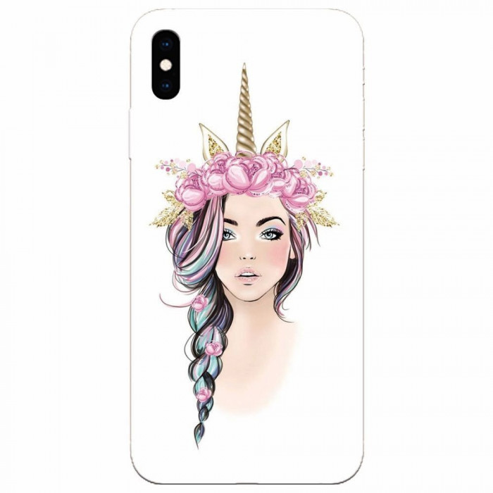 Husa silicon pentru Apple Iphone XS Max, Unicorn Girl