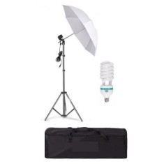 Umbrela cu trepied reglabil 200 cm, bec 150W, geanta de transport inclusa