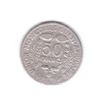 Moneda Africa de Vest 50 francs/franci 1979, stare relativ buna, curata