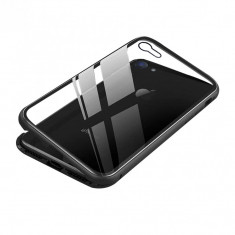 Husa magnetica pentru iPhone SE 2 / 8 / 7 Black/Clear (bulk) foto