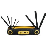 Set chei imbus TOPEX 1.5-6 mm, 8 piese, cu maner antiderapant