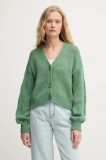 United Colors of Benetton cardigan din bumbac femei, culoarea verde, light, 1898D604S