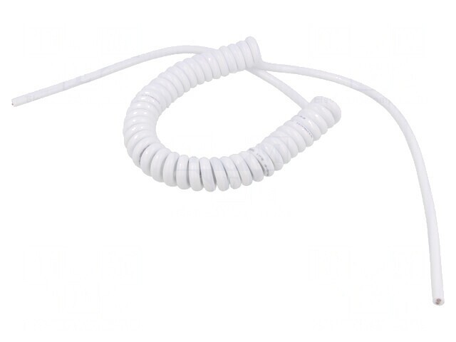 Cablu Spiralat Neecranat PUR Alb 300V/500V 1m