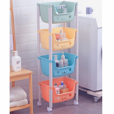 Dulap organizator cu 4 rafturi, haine, pantofi, &amp;lrm; 39 x 25 x cm, multicolor, buz foto