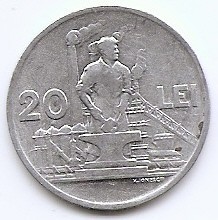 Romania 20 lei 1951 - Aluminiu, 26 mm, KM-80 (2)