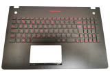 Carcasa superioara cu tastatura iluminata palmrest laptop, Asus, ROG G56, G56J, G56JK, layout SK