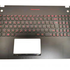 Carcasa superioara cu tastatura iluminata palmrest laptop, Asus, N56DP, N56VV, N56VJ, N56J, N56JK, N56JN, N56JR, layout SK