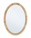 Oglinda decorativa Hakima Oval, Bizzotto, 50 x 70 cm, ratan/MDF, natural