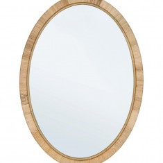 Oglinda decorativa Hakima Oval, Bizzotto, 50 x 70 cm, ratan/MDF, natural