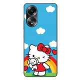 Husa compatibila cu Oppo A58 4G Silicon Gel Tpu Model Hello Kitty Rainbow