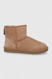 UGG Cizme de zapada din piele &icirc;ntoarsă Classic Mini bărbați, culoarea maro