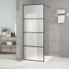 Gossi perete cabina dus walk-in negru 80x195 cm sticla esg mata