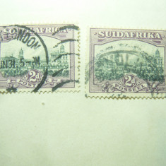 3 Timbre Africa de Sud 2x1930 si 1x 1936 cu inscris Suid si South Africa, stamp.