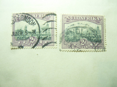 3 Timbre Africa de Sud 2x1930 si 1x 1936 cu inscris Suid si South Africa, stamp. foto