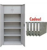 Fiset metalic ASAMBLAT 3 rafturi si seif 900x400x1800 mm (LxlxH), 60 kg/polita, PLUS+CADOU!!! (5 biblioraft marmorat 8 cm)