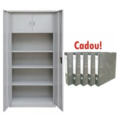 Fiset metalic Premium Asamblat 3 rafturi si seif 900x400x1800 mm (LxlxH), 60 kg/polita, PLUS+CADOU! (5 biblioraft marmorat 8 cm)