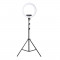 Lampa circulara profesionala Lila Rossa, 13 inch, 3 trepte lumina, 1 x suport telefon, telecomanda, trepied inclus