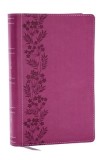 NKJV Personal Size Large Print Bible with 43,000 Cross References, Pink Leathersoft, Red Letter, Comfort Print (Thumb Indexed)