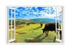 Sticker decorativ, Fereastra 3D, Cer, 85 cm, 525STK, natura si peisaje