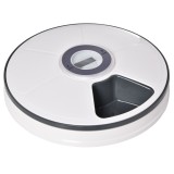 PawHut Distribuitor Automat de Hrană pentru C&acirc;ini și Pisici cu Temporizator și Afișaj LED, &Phi;30.5x7.2 cm, Alb | Aosom Romania