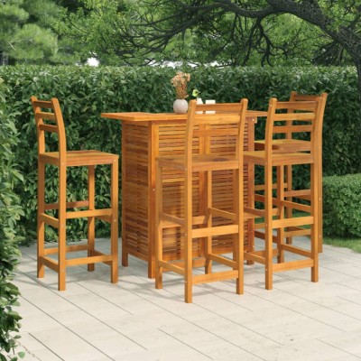 vidaXL Set mobilier de bar de grădină, 5 piese, lemn masiv de acacia 3115999 foto