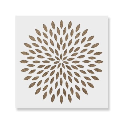 Sablon 200x200x0.7mm Dahlia Mandala Refolosibil, model MXSP7012, 40 x 40 cm foto