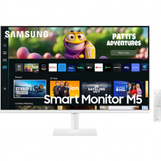 Monitor Smart LED VA SAMSUNG M5, 27", Full HD, 60Hz, HDR10, Alb