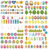 Set de 12 coli cu autocolante pentru Paste LIHAO, vinil, multicolor