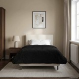 vidaXL Duvet de iarnă Negru 155 x 220 cm Microfibră și fleece Teddy 42026332