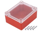 Carcasă Universală ABS Roșu cu Garnitură 74x89x41mm, KRADEX