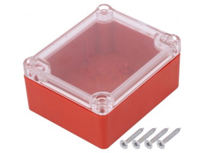 Carcasă Universală ABS Roșu cu Garnitură 74x89x41mm foto