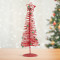 Brăduț metalic - ornament de Crăciun - 28 cm - roșu 58622A