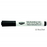 Cumpara ieftin Set 12 Markere DACO Negre Pentru Tabla Magnetica, Varf 3 mm, Marker, Marker Negru, Markere Negre, Marker cu Cerneala Neagra, Marker Nepermanent Tabla,