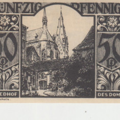 M1 - Bancnota foarte veche - Germania - 50 pfennige - Friedhof des Domes