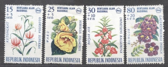 Indonesia 1966 Flowers, MNH AH.015