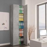 VidaXL Dulap de birou, gri beton, 60x32x190 cm, lemn prelucrat