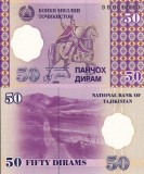 Tadjikistan 50 Diram 1999 UNC Bancnota Neutilizata Asia