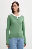 United Colors of Benetton cardigan din bumbac culoarea verde, light, 1091D5558