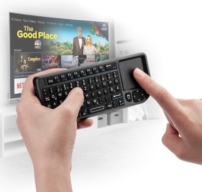 Mini tastatură wireless Rii X1 cu touchpad, mini tastatură pentru telecomandă S foto