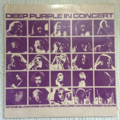 deep purple in concert dublu disc vinyl 2 lp muzica hard rock harvest india VG