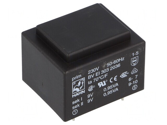 Transformator &Icirc;ncapsulat PCB 1.9VA 230V 9V 105mA