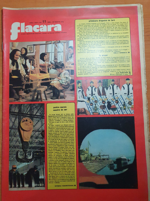 revista flacara 20 martie 1976-articol si foto despre cumuna cuca,judetul galati