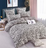 Cumpara ieftin Lenjerie pat dublu,bumbac finet,6 piese,cearceaf cu elastic,alba neagra Animal Print-A1456