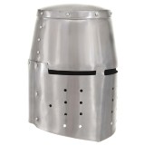 Coif cavaler medieval antic, jocuri pe roluri, argintiu, otel